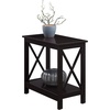 image:imageConvenience Concepts Oxford Chairside End Table with Shelf WhiteEspresso