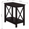 image:imageConvenience Concepts Oxford Chairside End Table with Shelf WhiteEspresso