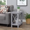 image:imageConvenience Concepts Oxford Chairside End Table with Shelf WhiteGrey