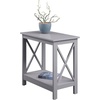 image:imageConvenience Concepts Oxford Chairside End Table with Shelf WhiteGrey