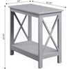 image:imageConvenience Concepts Oxford Chairside End Table with Shelf WhiteGrey