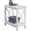 image:imageConvenience Concepts Oxford Chairside End Table with Shelf WhiteWhite