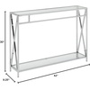 image:imageConvenience Concepts Oxford Chrome Console Table 42  Contemporary Modern Sofa Table with Storage Shelf Narrow Entryway Hall Table for Living Room Bedroom Bathroom GlassChrome