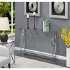 image:imageConvenience Concepts Oxford Chrome Console Table 42  Contemporary Modern Sofa Table with Storage Shelf Narrow Entryway Hall Table for Living Room Bedroom Bathroom GlassChrome