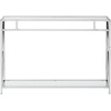 image:imageConvenience Concepts Oxford Chrome Console Table 42  Contemporary Modern Sofa Table with Storage Shelf Narrow Entryway Hall Table for Living Room Bedroom Bathroom GlassChrome