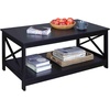 image:imageConvenience Concepts Oxford Coffee Table with Shelf White Faux MarbleBlackBlack