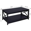 image:imageConvenience Concepts Oxford Coffee Table with Shelf White Faux MarbleBlackBlack