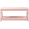 image:imageConvenience Concepts Oxford Coffee Table with Shelf White Faux MarbleBlackBlush Pink