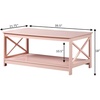 image:imageConvenience Concepts Oxford Coffee Table with Shelf White Faux MarbleBlackBlush Pink