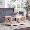 image:imageConvenience Concepts Oxford Coffee Table with Shelf White Faux MarbleBlackBlush Pink