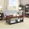 image:imageConvenience Concepts Oxford Coffee Table with Shelf White Faux MarbleBlackCherryBlack