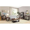 image:imageConvenience Concepts Oxford Coffee Table with Shelf White Faux MarbleBlackCherryBlack
