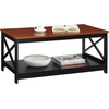 image:imageConvenience Concepts Oxford Coffee Table with Shelf White Faux MarbleBlackCherryBlack