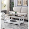 image:imageConvenience Concepts Oxford Coffee Table with Shelf White Faux MarbleBlackDriftwoodWhite
