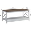image:imageConvenience Concepts Oxford Coffee Table with Shelf White Faux MarbleBlackDriftwoodWhite