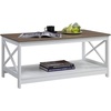 image:imageConvenience Concepts Oxford Coffee Table with Shelf White Faux MarbleBlackDriftwoodWhite