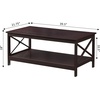 image:imageConvenience Concepts Oxford Coffee Table with Shelf White Faux MarbleBlackEspresso