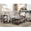 image:imageConvenience Concepts Oxford Coffee Table with Shelf White Faux MarbleBlackEspresso