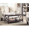 image:imageConvenience Concepts Oxford Coffee Table with Shelf White Faux MarbleBlackEspresso