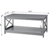 image:imageConvenience Concepts Oxford Coffee Table with Shelf White Faux MarbleBlackGrey
