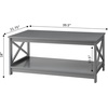 image:imageConvenience Concepts Oxford Coffee Table with Shelf White Faux MarbleBlackGrey