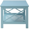 image:imageConvenience Concepts Oxford Coffee Table with Shelf White Faux MarbleBlackSea Foam Blue