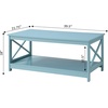 image:imageConvenience Concepts Oxford Coffee Table with Shelf White Faux MarbleBlackSea Foam Blue