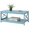 image:imageConvenience Concepts Oxford Coffee Table with Shelf White Faux MarbleBlackSea Foam Blue