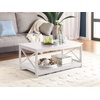 image:imageConvenience Concepts Oxford Coffee Table with Shelf White Faux MarbleBlackWhite