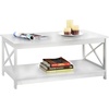 image:imageConvenience Concepts Oxford Coffee Table with Shelf White Faux MarbleBlackWhite