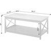 image:imageConvenience Concepts Oxford Coffee Table with Shelf White Faux MarbleBlackWhite