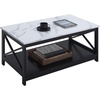 image:imageConvenience Concepts Oxford Coffee Table with Shelf White Faux MarbleBlackWhite Faux MarbleBlack
