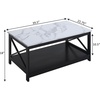 image:imageConvenience Concepts Oxford Coffee Table with Shelf White Faux MarbleBlackWhite Faux MarbleBlack