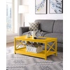 image:imageConvenience Concepts Oxford Coffee Table with Shelf White Faux MarbleBlackYellow