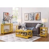 image:imageConvenience Concepts Oxford Coffee Table with Shelf White Faux MarbleBlackYellow