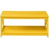 image:imageConvenience Concepts Oxford Coffee Table with Shelf White Faux MarbleBlackYellow