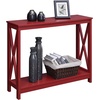 image:imageConvenience Concepts Oxford Console Table 395  Sofa Table with Storage Shelf Transitional Entryway Hall Table for Living Room and Bedroom Display Foyer Table Blush PinkCranberry Red
