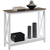 image:imageConvenience Concepts Oxford Console Table 395  Sofa Table with Storage Shelf Transitional Entryway Hall Table for Living Room and Bedroom Display Foyer Table Blush PinkDriftwoodWhite
