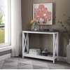 image:imageConvenience Concepts Oxford Console Table 395  Sofa Table with Storage Shelf Transitional Entryway Hall Table for Living Room and Bedroom Display Foyer Table Blush PinkDriftwoodWhite