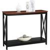 image:imageConvenience Concepts Oxford Console Table 395  Sofa Table with Storage Shelf Transitional Entryway Hall Table for Living Room and Bedroom Display Foyer Table Blush PinkCherryBlack