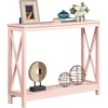image:imageConvenience Concepts Oxford Console Table 395  Sofa Table with Storage Shelf Transitional Entryway Hall Table for Living Room and Bedroom Display Foyer Table Blush PinkBlush Pink