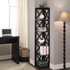 image:imageConvenience Concepts Oxford Corner Bookcase 12  5Tier Slim Farmhouse Bookcase for Modern Living amp Family Room Media Storage Organizer for Home Office Library Tall Shelving Unit Sea Foam BlueBlack