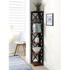 image:imageConvenience Concepts Oxford Corner Bookcase 12  5Tier Slim Farmhouse Bookcase for Modern Living amp Family Room Media Storage Organizer for Home Office Library Tall Shelving Unit Sea Foam BlueCherryBlack