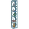 image:imageConvenience Concepts Oxford Corner Bookcase 12  5Tier Slim Farmhouse Bookcase for Modern Living amp Family Room Media Storage Organizer for Home Office Library Tall Shelving Unit Sea Foam BlueSea Foam