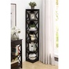 image:imageConvenience Concepts Oxford Corner Bookcase 12  5Tier Slim Farmhouse Bookcase for Modern Living amp Family Room Media Storage Organizer for Home Office Library Tall Shelving Unit Sea Foam BlueEspresso