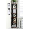 image:imageConvenience Concepts Oxford Corner Bookcase 12  5Tier Slim Farmhouse Bookcase for Modern Living amp Family Room Media Storage Organizer for Home Office Library Tall Shelving Unit Sea Foam BlueCherryBlack