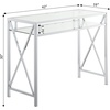 image:imageConvenience Concepts Oxford Desk 42inch Clear GlassChrome 136075GLCRO