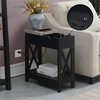 image:imageConvenience Concepts Oxford Flip Top End Table with Charging Station 2375  Modern Living Room Table with USB Ports and Power Outlets Side Table Side Table with Storage Shelf BarnwoodBlackFaux BirchBlack