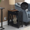 image:imageConvenience Concepts Oxford Flip Top End Table with Charging Station 2375  Modern Living Room Table with USB Ports and Power Outlets Side Table Side Table with Storage Shelf BarnwoodBlackBarnwoodBlack