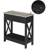 image:imageConvenience Concepts Oxford Flip Top End Table with Charging Station 2375  Modern Living Room Table with USB Ports and Power Outlets Side Table Side Table with Storage Shelf BarnwoodBlackFaux BirchBlack